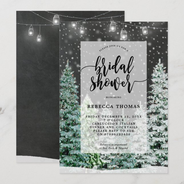 invitación a la ducha de novia para navidades de i (Anverso / Reverso)