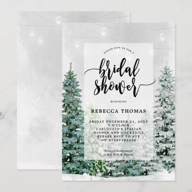 invitación a la ducha de novia para navidades de i (Anverso / Reverso)