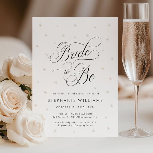 Invitación a la ducha de novia para ser perlas (Subido por el creador)
