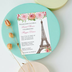 Invitación a la ducha de novia parisina