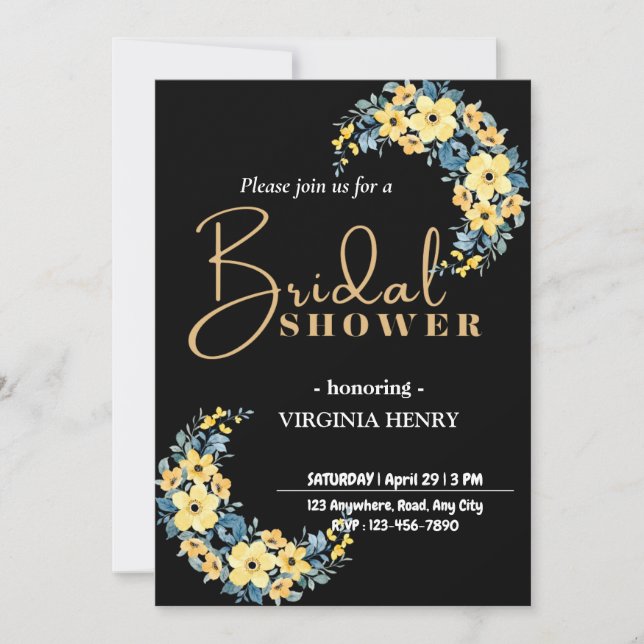 Invitación a la ducha de novia personalizada (Anverso)