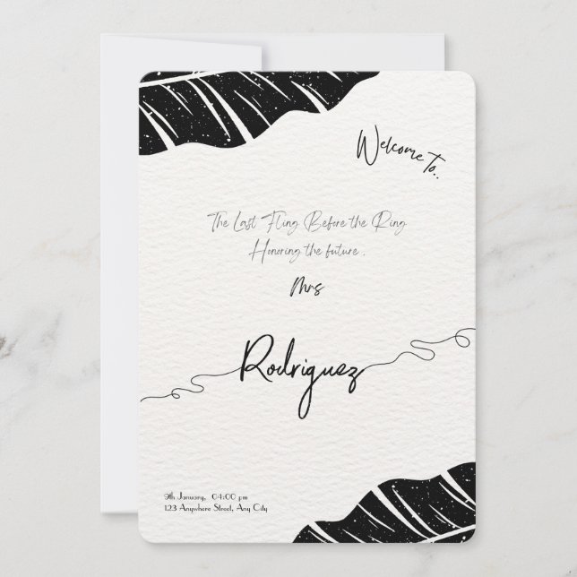 Invitación a la ducha de novia personalizado - Gui (Anverso)