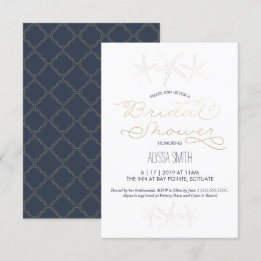 Invitación a la ducha de novia - playa, pez estrel