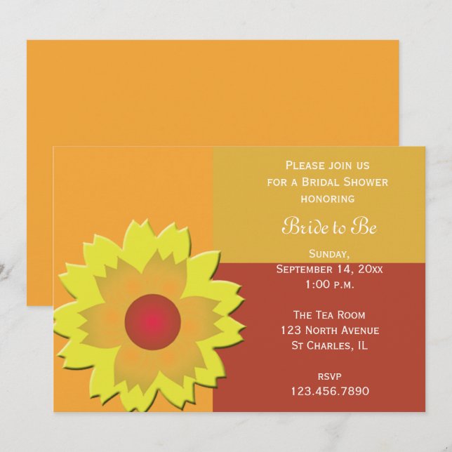 Invitación a la ducha de novia por bloques de colo (Anverso / Reverso)