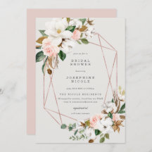 Invitación a la ducha de novia por magnolia geomét