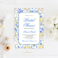 Invitación a la ducha de novia preppy