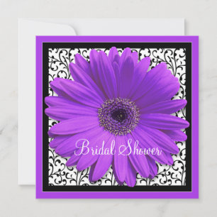 Invitación a la ducha de novia Purple Gerbera Dais