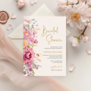 Invitación a la ducha de novia Purple Wildflowers