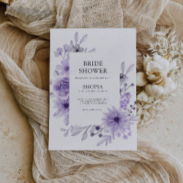 Invitación a la ducha de novia púrpura