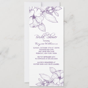 Invitación a la ducha de novia púrpura Apple Bloss