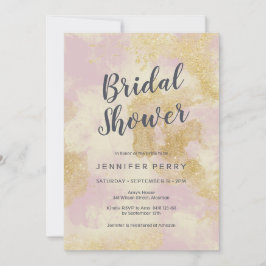 Invitación a la ducha de novia - purpurina de oro 