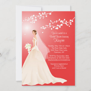 Invitación a la ducha de novia Red BRUNETTE