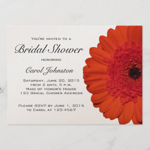 Invitación a la ducha de novia Red Gerber Daisy