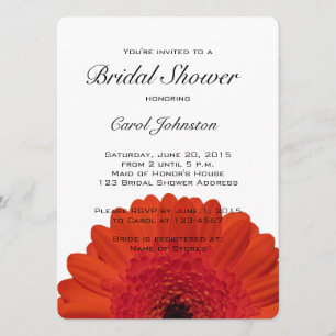 Invitación a la ducha de novia Red Gerber Daisy