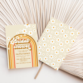 Invitación a la ducha de novia Retro Rainbow Daisy
