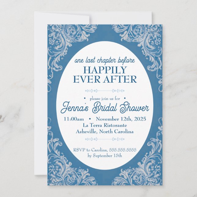 Invitación a la ducha de novia rococo | Barroco vi (Anverso)