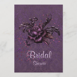 Invitación a la ducha de novia romántica oscura
