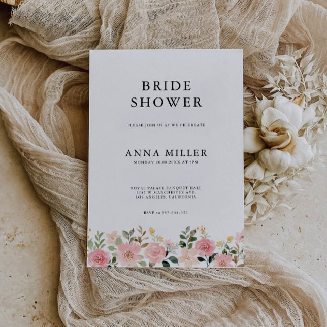 Invitación a la ducha de novia Rosa Boda (Rose Wedding Bridal Shower Invitation)