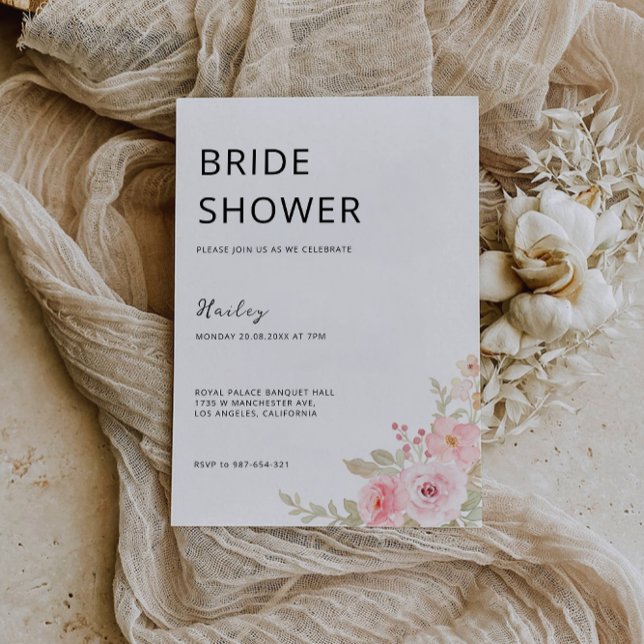 Invitación a la ducha de novia Rosa Boda (Rose Wedding Bridal Shower Invitation)