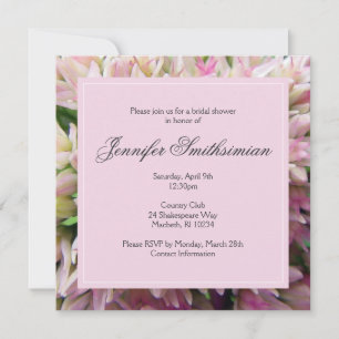 Invitación a la ducha de novia rosa Bouquet en gri