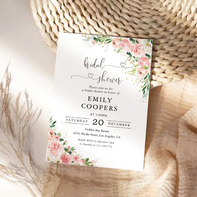 Invitación a la ducha de novia rosa rosa rosa de R (Subido por el creador)
