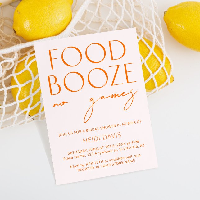 Invitación a la ducha de novia rosa y Naranja Rubo (Subido por el creador)