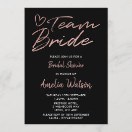 Invitación a la ducha de novia rosegold de Team Br
