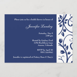 Invitación a la ducha de novia Royal Blue Floral V