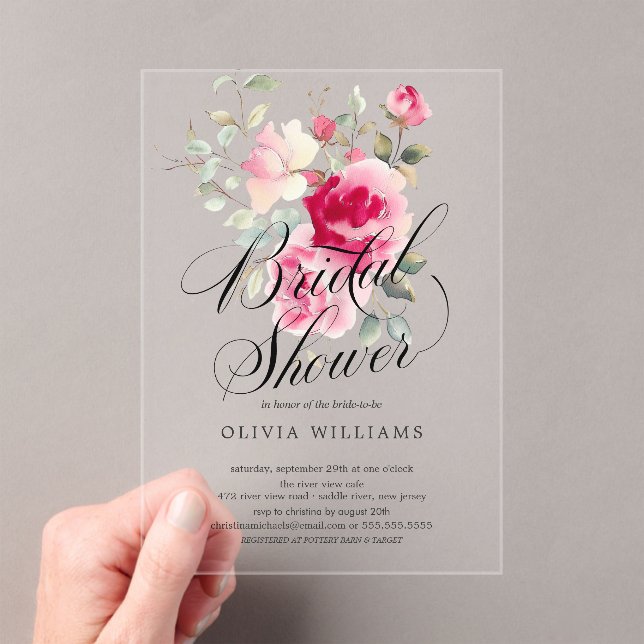 Invitación a la ducha de novia Rubor Blossom (Insitu (portátil))