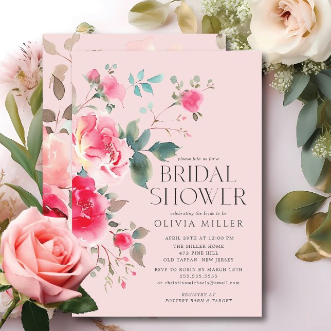 Invitación a la ducha de novia Rubor Blossom (Subido por el creador)