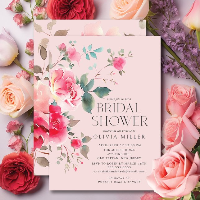 Invitación a la ducha de novia Rubor Blossom (Subido por el creador)