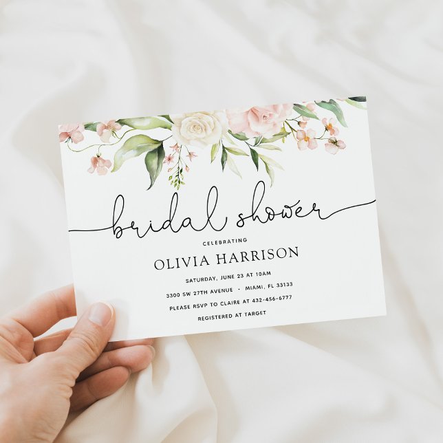 Invitación a la ducha de novia Rubor y Greenery (Subido por el creador)