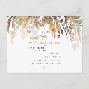 Invitación a la ducha de novia rusa de follaje oto