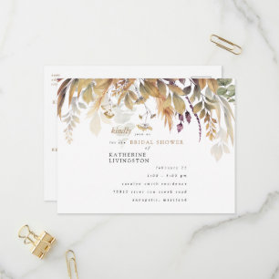 Invitación a la ducha de novia rusa de follaje oto