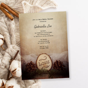 Invitación a la ducha de novia Rustic Pines Woods