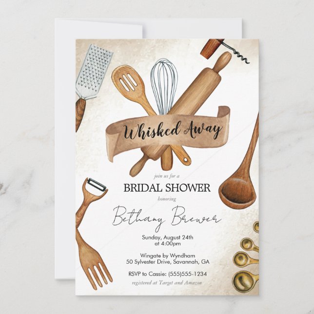 Invitación a la ducha de novia sacudida (Anverso)