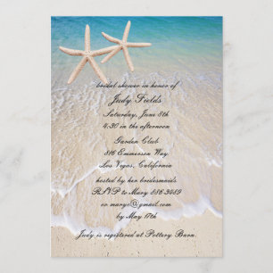Invitación a la ducha de novia Starfish Beach Wedd