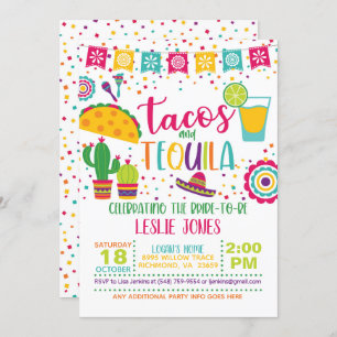 Invitación a la ducha de novia Tacos & Tequila - W