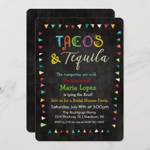 Invitación a la ducha de novia Tacos y Tequila