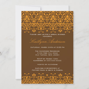 Invitación a la ducha de novia Tangerine & Brown D