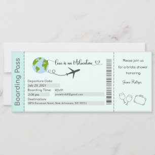 Invitación a la ducha de novia, tema de viaje