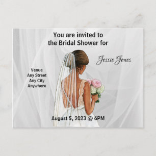 Invitación a la ducha de novia. Texto editable e i