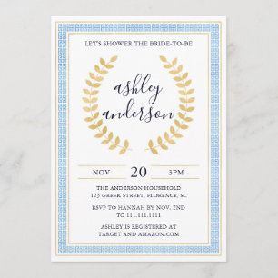 Invitación a la ducha de novia togolesa griega