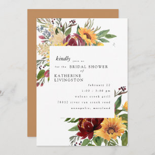 Invitación a la ducha de novia toscana Sunflowers