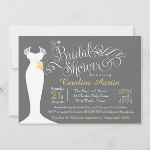 Invitación a la ducha de novia, traje elegante de 