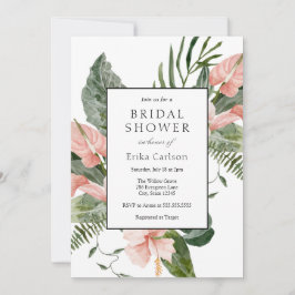 Invitación a la ducha de novia tropical