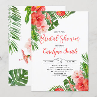 Invitación a la ducha de novia tropical