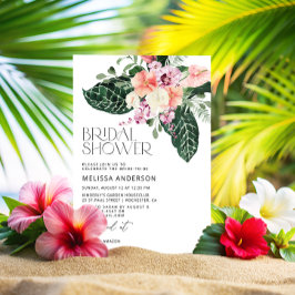 Invitación a la ducha de novia tropical