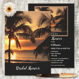 Invitación a la ducha de novia Tropical Beach Suns