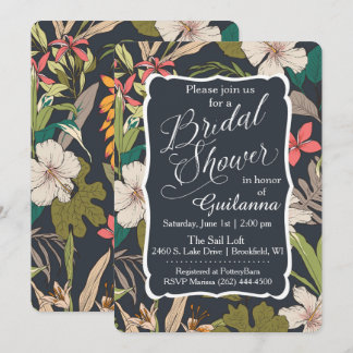 Invitación a la ducha de novia tropical de la Mari